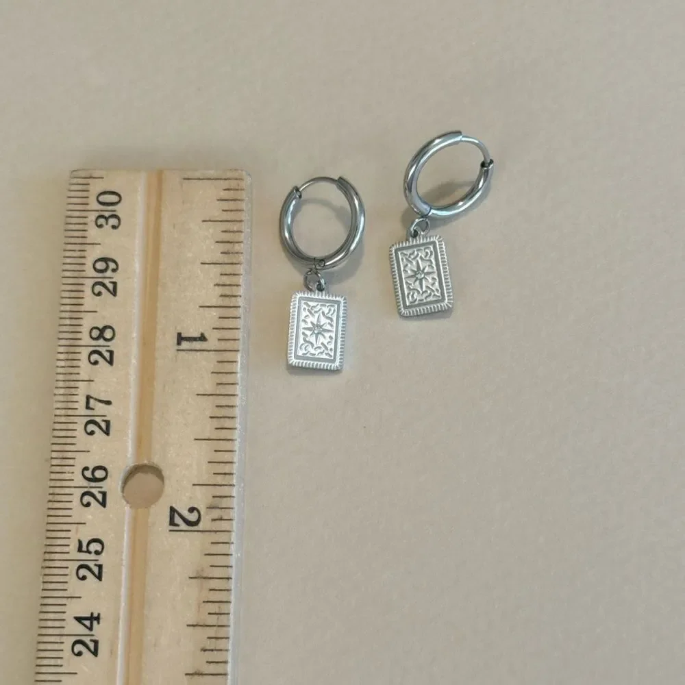 Silver Hoop Earrings  M1281